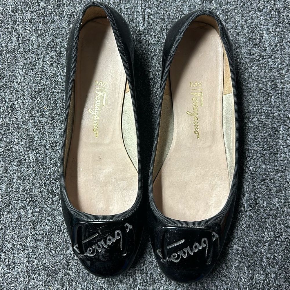 My Ferragamo black flats size 6.5 woman